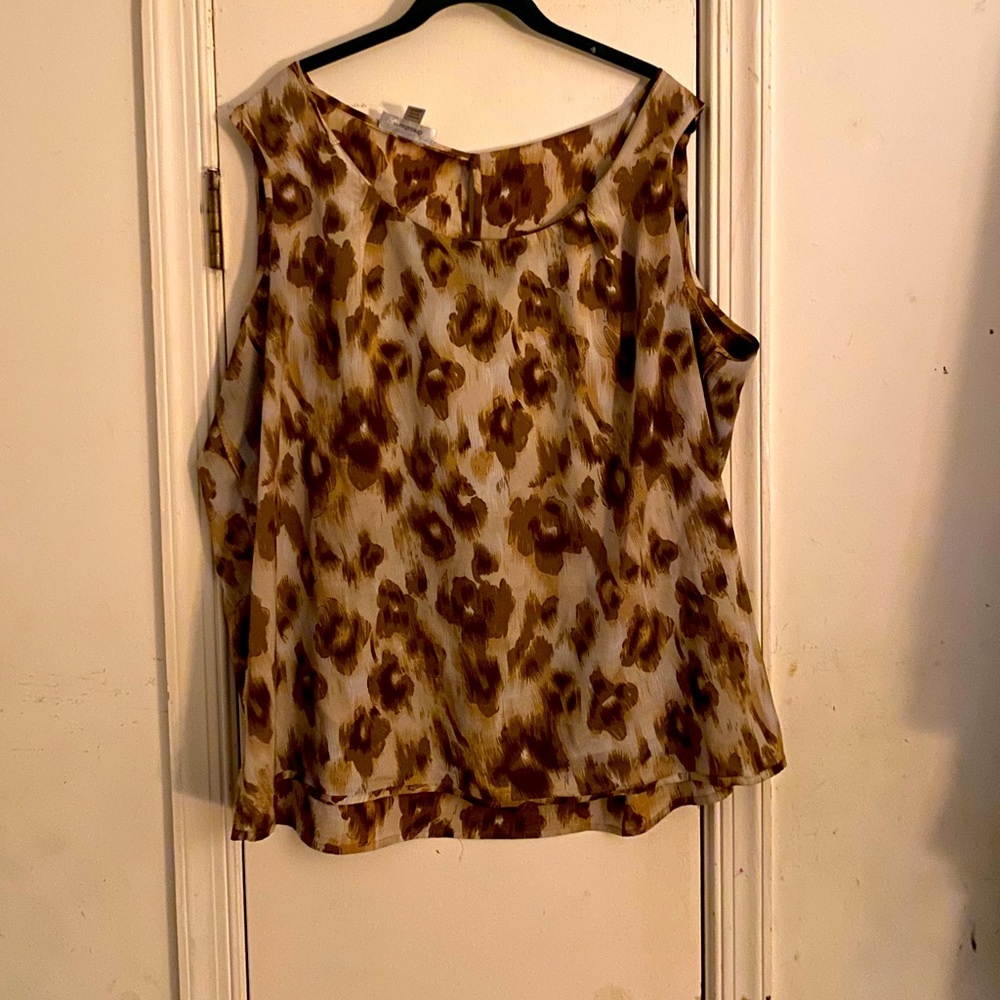 Beige and Brown Print Top